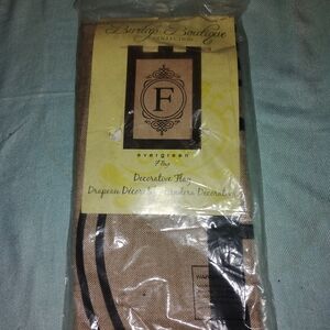 Burlap Boutique Decorative Burlap Flag - Brown with Black Accent